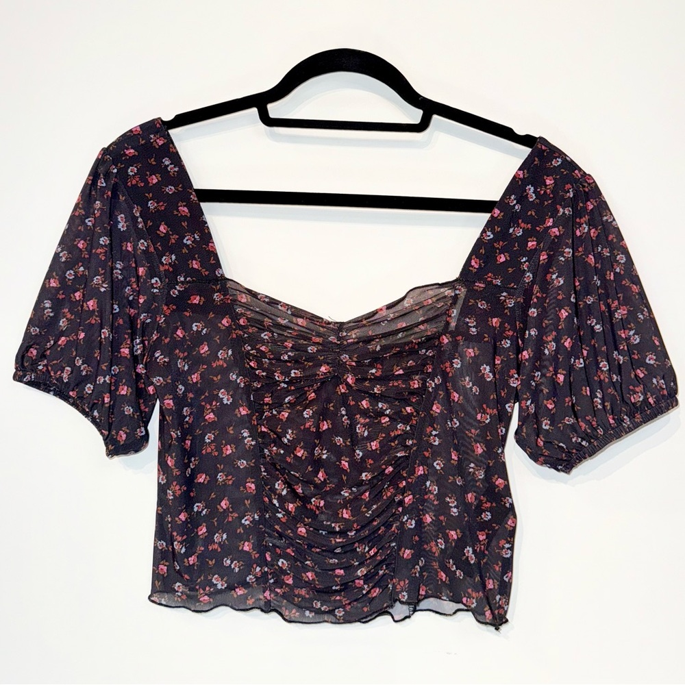 TOPSHOP Women's 'Ditsy Prairie' Crop Top - 4
